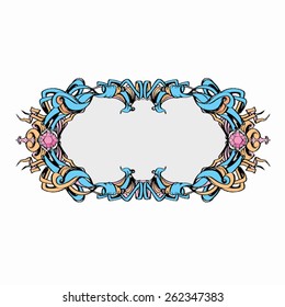 vintage baroque frame vector on a white background