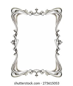 vintage baroque frame vector on a white background