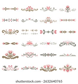 Vintage barroco coração ornamento flor borda estética decorar