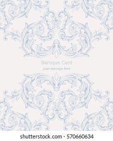 Vintage Baroque Invitation card Imperial style. Vector decor background. Luxury Delicate Classic ornament. Royal Victorian floral for birthday, wedding, textile print, wallpaper, wrapping