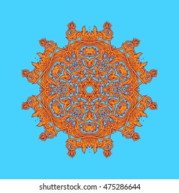 Vintage baroque mandala ornament. Retro pattern antique style acanthus. Decorative design element filigree calligraphy.  Vector illustration. 