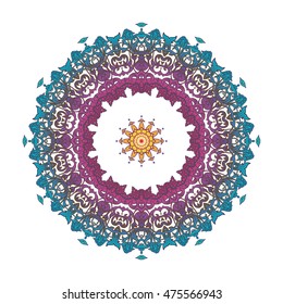 Vintage baroque mandala ornament. Retro pattern antique style acanthus. Decorative design element filigree calligraphy.  Vector illustration. 