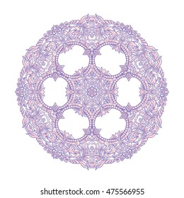 Vintage baroque mandala ornament. Retro pattern antique style acanthus. Decorative design element filigree calligraphy.  Vector illustration. 