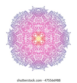 Vintage baroque mandala ornament. Retro pattern antique style acanthus. Decorative design element filigree calligraphy.  Vector illustration. 