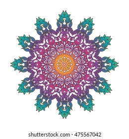 Vintage baroque mandala ornament. Retro pattern antique style acanthus. Decorative design element filigree calligraphy.  Vector illustration. 