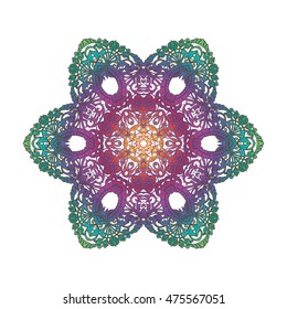 Vintage baroque mandala ornament. Retro pattern antique style acanthus. Decorative design element filigree calligraphy.  Vector illustration. 