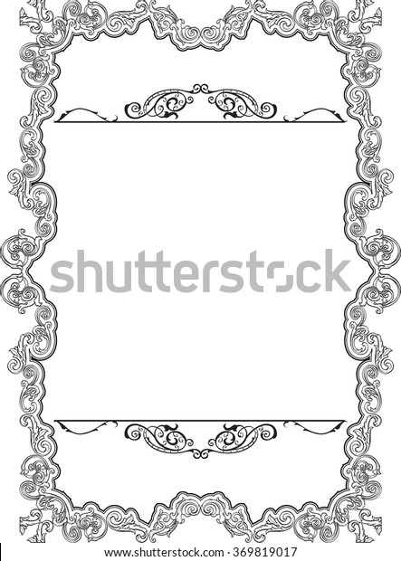 Vintage baroque\
nice border isolated on\
white