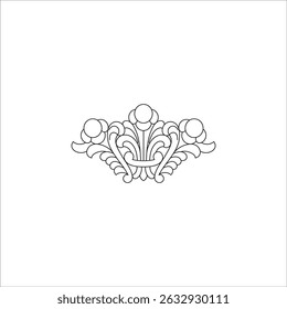 Vintage baroque ornament The decorative element is made 