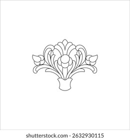 Vintage baroque ornament The decorative element is made 