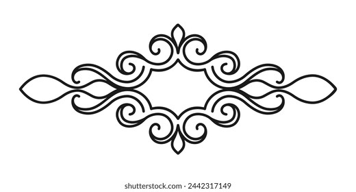 Vintage baroque ornament. Luxury template frame, border. Retro pattern antique style acanthus. For logos, labels, wedding invitations, certificates, menu. Vector illustration.