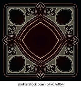 Vintage baroque ornament pattern in the square