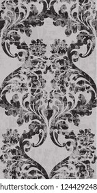 Vintage baroque ornament pattern Vector. Victorian Royal texture. Flower decorative design vertical. Trendy color decors
