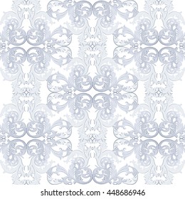 Vintage Baroque ornament pattern. Vector Luxury damask decor. Royal Victorian texture for wallpapers, textile, fabric. serenity blue color
