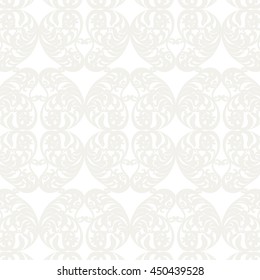 Vintage Baroque ornament pattern. Vector Luxury damask decor. Royal Victorian texture for wallpapers, textile, fabric. Gray color