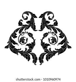 vintage baroque ornament retro pattern antique style acanthus. Decorative design element filigree calligraphy vector. You can use for wedding decoration of greeting card and laser cutting.