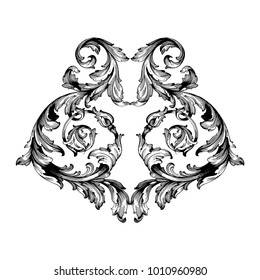  vintage baroque ornament retro pattern antique style acanthus. Decorative design element filigree calligraphy vector. You can use for wedding decoration of greeting card and laser cutting.