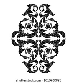  vintage baroque ornament retro pattern antique style acanthus. Decorative design element filigree calligraphy vector. You can use for wedding decoration of greeting card and laser cutting.