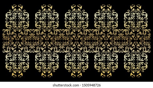  Vintage baroque ornament. Retro pattern antique style acanthus. Ornamental border
