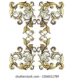 Vintage baroque ornament. Retro pattern antique style acanthus. Ornamental border