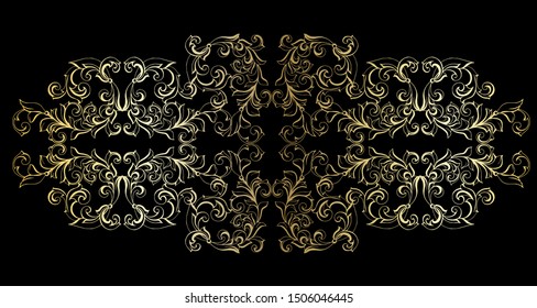  Vintage baroque ornament. Retro pattern antique style acanthus. Ornamental border