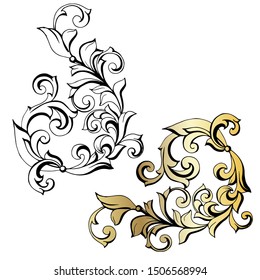 Vintage baroque ornament. Retro pattern antique style acanthus. Ornamental border