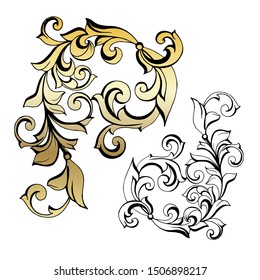 Vintage baroque ornament. Retro pattern antique style acanthus. Ornamental border
