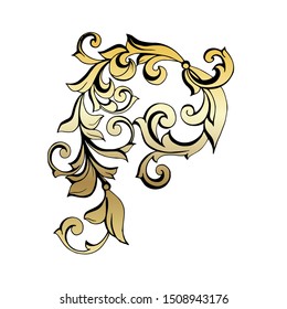 Vintage baroque ornament. Retro pattern antique style acanthus. Ornamental border