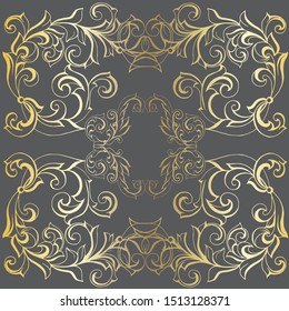 Vintage baroque ornament. Retro pattern antique style acanthus. Ornamental border