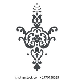 Vintage baroque ornament, retro pattern antique style, decorative design element on a white background.