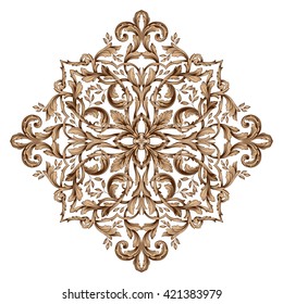 Vintage baroque ornament. Retro pattern antique style acanthus. Decorative design element filigree calligraphy vector.