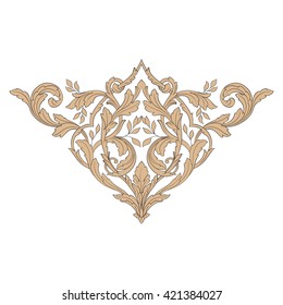 Vintage baroque ornament. Retro pattern antique style acanthus. Decorative design element filigree calligraphy vector.