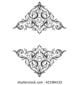 Vintage baroque ornament. Retro pattern antique style acanthus. Decorative design element filigree calligraphy vector.