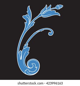 Vintage baroque ornament. Retro pattern antique style acanthus. Decorative design element filigree calligraphy vector.