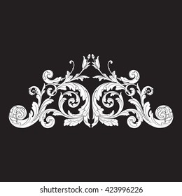 Vintage baroque ornament. Retro pattern antique style acanthus. Decorative design element filigree calligraphy vector.