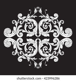 Vintage baroque ornament. Retro pattern antique style acanthus. Decorative design element filigree calligraphy vector.