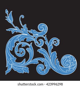 Vintage baroque ornament. Retro pattern antique style acanthus. Decorative design element filigree calligraphy vector.