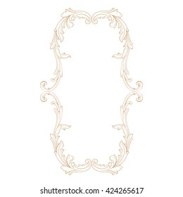 Vintage baroque ornament. Retro pattern antique style acanthus. Decorative design element filigree calligraphy vector. Golden color.