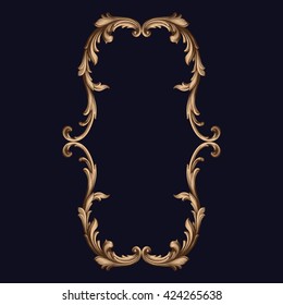 Vintage baroque ornament. Retro pattern antique style acanthus. Decorative design element filigree calligraphy vector. Golden color.