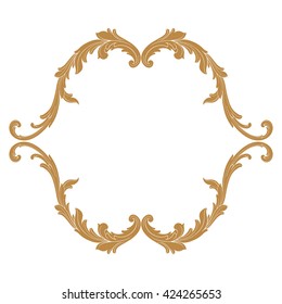 Vintage baroque ornament. Retro pattern antique style acanthus. Decorative design element filigree calligraphy vector. Golden color.