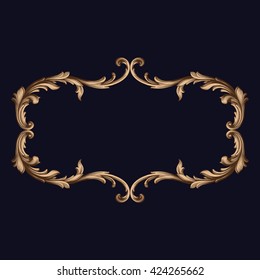 Vintage baroque ornament. Retro pattern antique style acanthus. Decorative design element filigree calligraphy vector. Golden color.