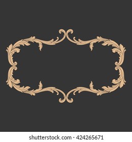 Vintage baroque ornament. Retro pattern antique style acanthus. Decorative design element filigree calligraphy vector. Golden color.