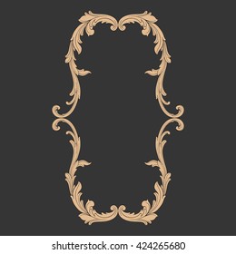 Vintage baroque ornament. Retro pattern antique style acanthus. Decorative design element filigree calligraphy vector. Golden color.
