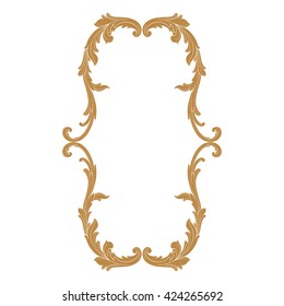 Vintage baroque ornament. Retro pattern antique style acanthus. Decorative design element filigree calligraphy vector. Golden color.