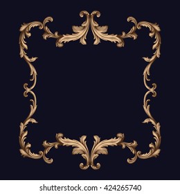 Vintage baroque ornament. Retro pattern antique style acanthus. Decorative design element filigree calligraphy vector. Golden color.