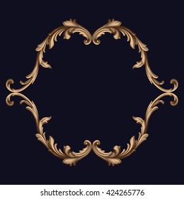 Vintage baroque ornament. Retro pattern antique style acanthus. Decorative design element filigree calligraphy vector. Golden color.