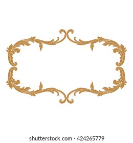 Vintage baroque ornament. Retro pattern antique style acanthus. Decorative design element filigree calligraphy vector. Golden color.