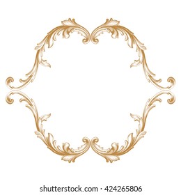 Vintage baroque ornament. Retro pattern antique style acanthus. Decorative design element filigree calligraphy vector. Golden color.