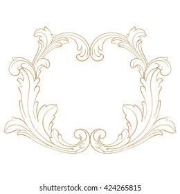 Vintage baroque ornament. Retro pattern antique style acanthus. Decorative design element filigree calligraphy vector. Golden color.