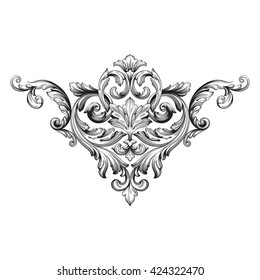 Vintage baroque ornament. Retro pattern antique style acanthus. Decorative design element filigree calligraphy vector.