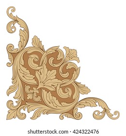 Vintage baroque ornament. Retro pattern antique style acanthus. Decorative design element filigree calligraphy vector.